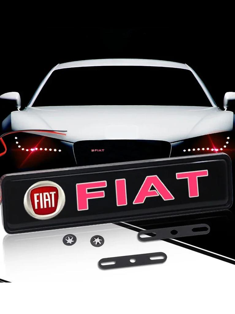 Auto Frontabdeckung Kühlergrill Lampe Emblem Dekoration LED Beleuchtung für FIAT Abarth 500 Panda Bravo Punto Tipo Linea Ducato Freemont