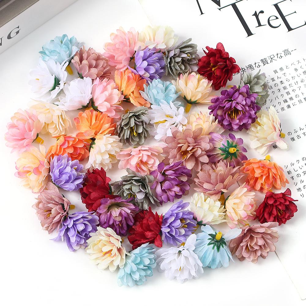 10/20/50 Pièces Roses Artificielles Mini Têtes de Fleurs en Soie Fleurs Simulées Décoration Maison Chambre Accessoires Couronne DIY Décoration Mariage
