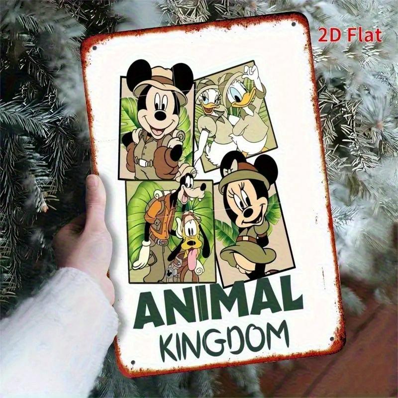 2D Flat, 1pc Disney Animal Kingdom Metal Wall Art - 20.32x30.48 cm Vintage-Style Iron Hanging Decor with Classic Disney Characte
