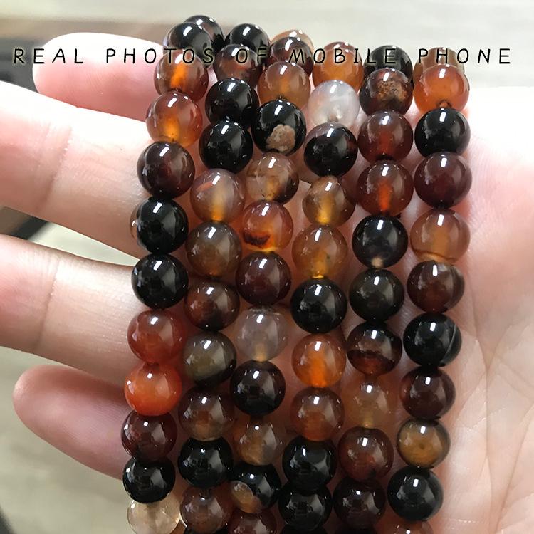 Dragon Pattern Tourmaline Agate Beads: Natural Semi-finished Stone for DIY Jewelry 6mm, approx. 62 beads, 20g