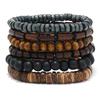 Hot Selling, Handmade Beaded Bracelet, Men's Retro Multi-layer Elastic Line Wood Bead Coconut Shell Jewelry