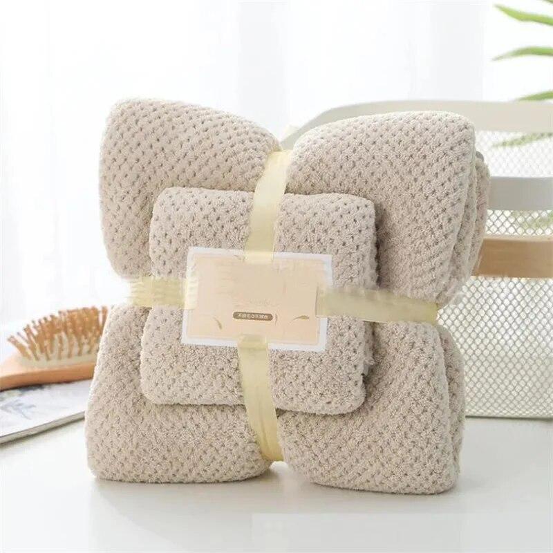 Coral Velvet Moisture Absorbing Swimming Face Hand Bath Towel Set, Ultra-fine Fiber Towel, Bathroom Towel Set