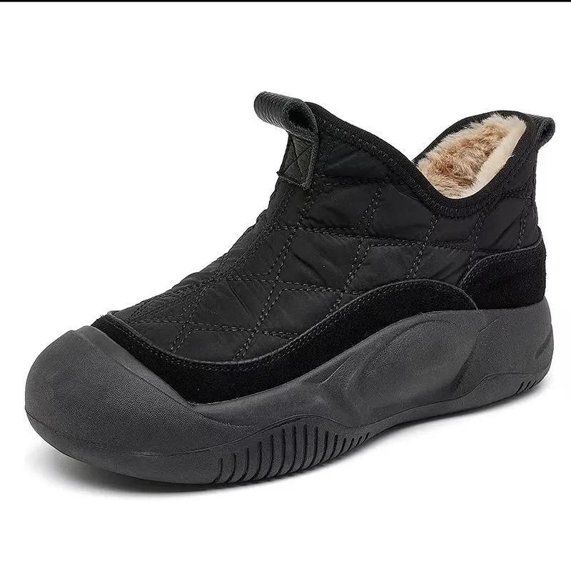 Fashion Ladies Shoes 2024 Hot Sale Ankle Women's Boots Fashion Round Toe Casual Boots Women Winter Plus Velvet Keep Warm Shoes for Women