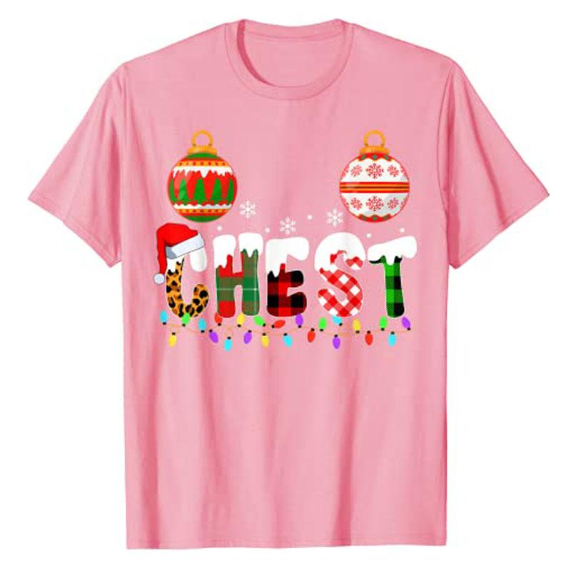 Funny Couples Christmas Chestnuts Adult Matching T-Shirt Xmas Costumes for Couples His and Her Girlfriends Boyfriends