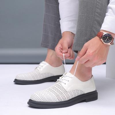 Sommer Herren Sandalen Herren handgewebt atmungsaktiv Business Kleid lässig Lederschuhe Lochschuhe Herrenschuhe Herrenschuhe