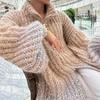 2023 Autumn/Winter High-End Sequined V-Neck Sweater In Elegant Fragrance Style