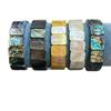 Natürliche Abalone-Muschel Schwarz-Weiß-Gelb Perlmutt Quadratisches handgeknüpftes Armband