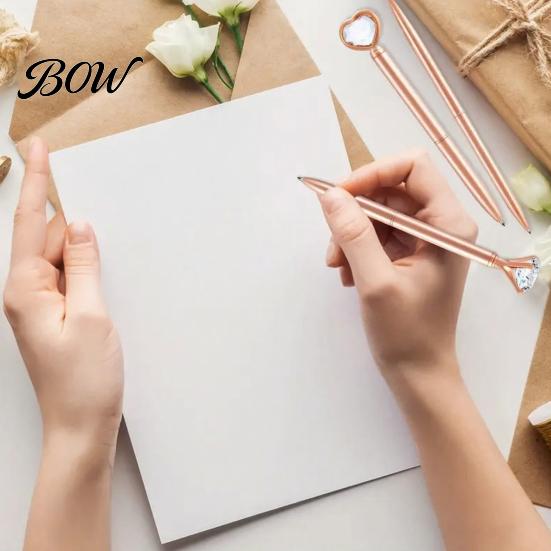 Sturdy Pocket Clip Pen 5PCS Metal Diamond Ballpoint Pens, with Sparkling Rhinestone Decor, Luxury Glitter Writing Smooth Press Mechanism Pen, for Kids