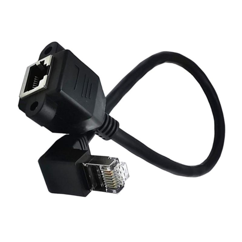 RJ45 Ethernet Extension Cable with Space Saving 90Degree Designing Cord Left/Right/Up/Down Elbowed Line