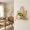 Wall Shelf Flower Pot Rack Cute Rustic Versatile Home Decoration Wood Floating for Living Room