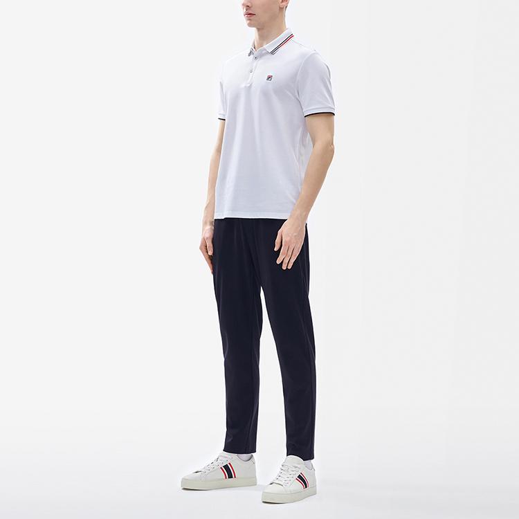 FILA Solid Color Sports Knit Straight Leg Casual Pants Men bottoms Legendary-Blue F11M221601FNV