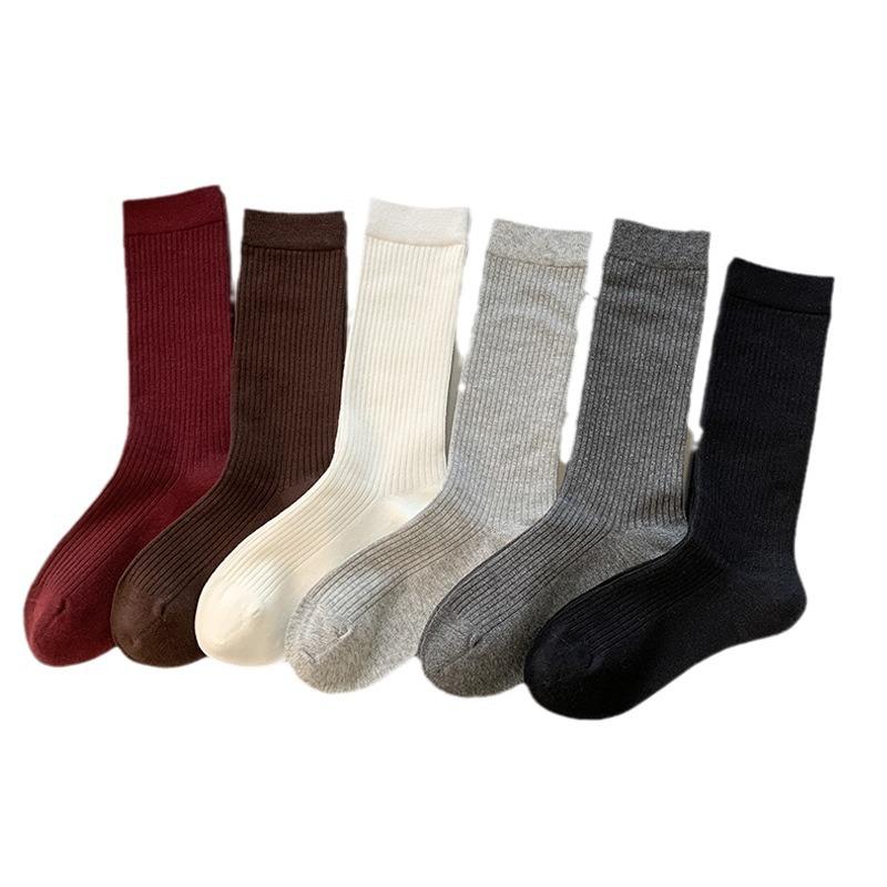 White Pile Socks, Women's Summer Cotton Socks, Thin Mid-calf Socks, Grey Long Socks, Spring and Autumn Matching, German Training Shoes, Socks Trend