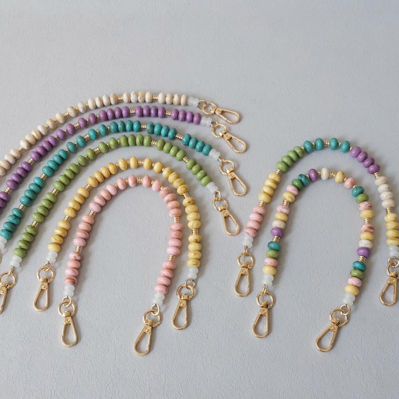 New Fashion Woman Bag Accessory Detachable Solid Beaded Chains Cute Acrylic Luxury Strap Women Bag Handle Candy Beads Chain