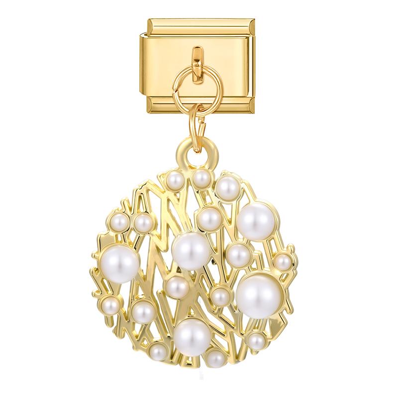 Butterfly Cat Paw Heart Shell Crown Gold Color Pendant Italian Charm Link Fit 9mm Bracelet Stainless Steel Women DIY Making Gift