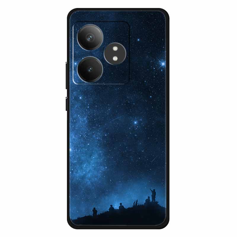 For Realme GT 6T Case Soft Feeling Silicone Luxury Phone Covers For Realme GT 6 GT6 Cases TPU Painted Marble Beautiful GT6t Wolf
