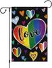 Love Pride Garden Ag 12x18 Double Sided, Burlap Rainbow LGBTQ Community Gay Lesbian Yard Outdoor Decorative Ag KKL AAL