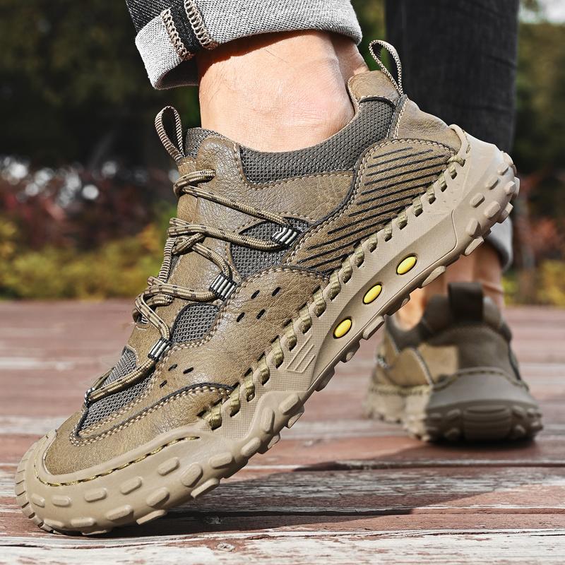 Fashion Non-Slip Walking Footwear Men's Casual Lace-Up Walking Shoes 2025 New Comfortable Sneakers Men Lightweight Outdoor Sports Shoes