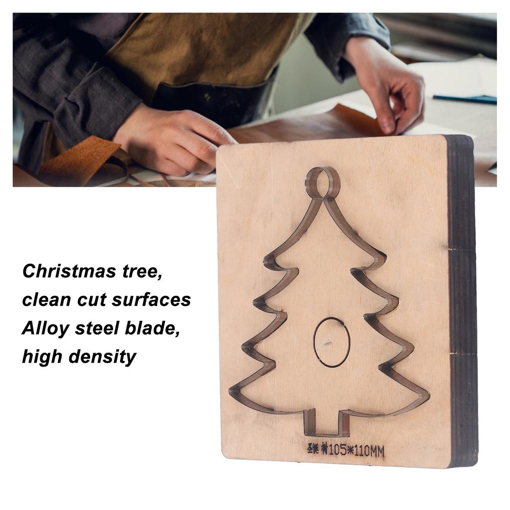 Leather Mould Leather Cutting Die Christmas Tree Shape Punch Cutter Craft Mould Tool 13.5x13x2.3cm for Paper Rubber Punching Die