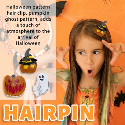 Funny Halloween Series Pumpkins Skulls Fun Acetate Hairpin Cute Creative Cartoon Hair Accessories For Women