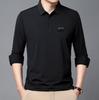 New Autumn Seamless High Elastic Long Sleeve Men's Business Casual Polo Shirt