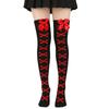 1 Paar Mädchen Schwarz Süß Niedlich Rosa Y2K Harajuku Lolita Oberschenkelhohe Strümpfe Mädchen Knochen Schleife Socken Streetwear