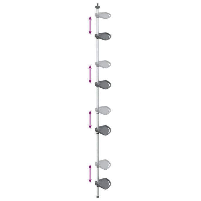 Tapis de douche - VIDAXL - Modèle télescopique - Aluminium argenté - 4 couches - Réglable
