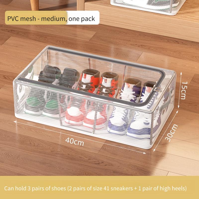 1pcTransparent Shoe Storage Box A Space Saving Device for Foldable Shoe Boxes Household Bed Bottom Shoe Rack Dustproof Thickened 2840₽