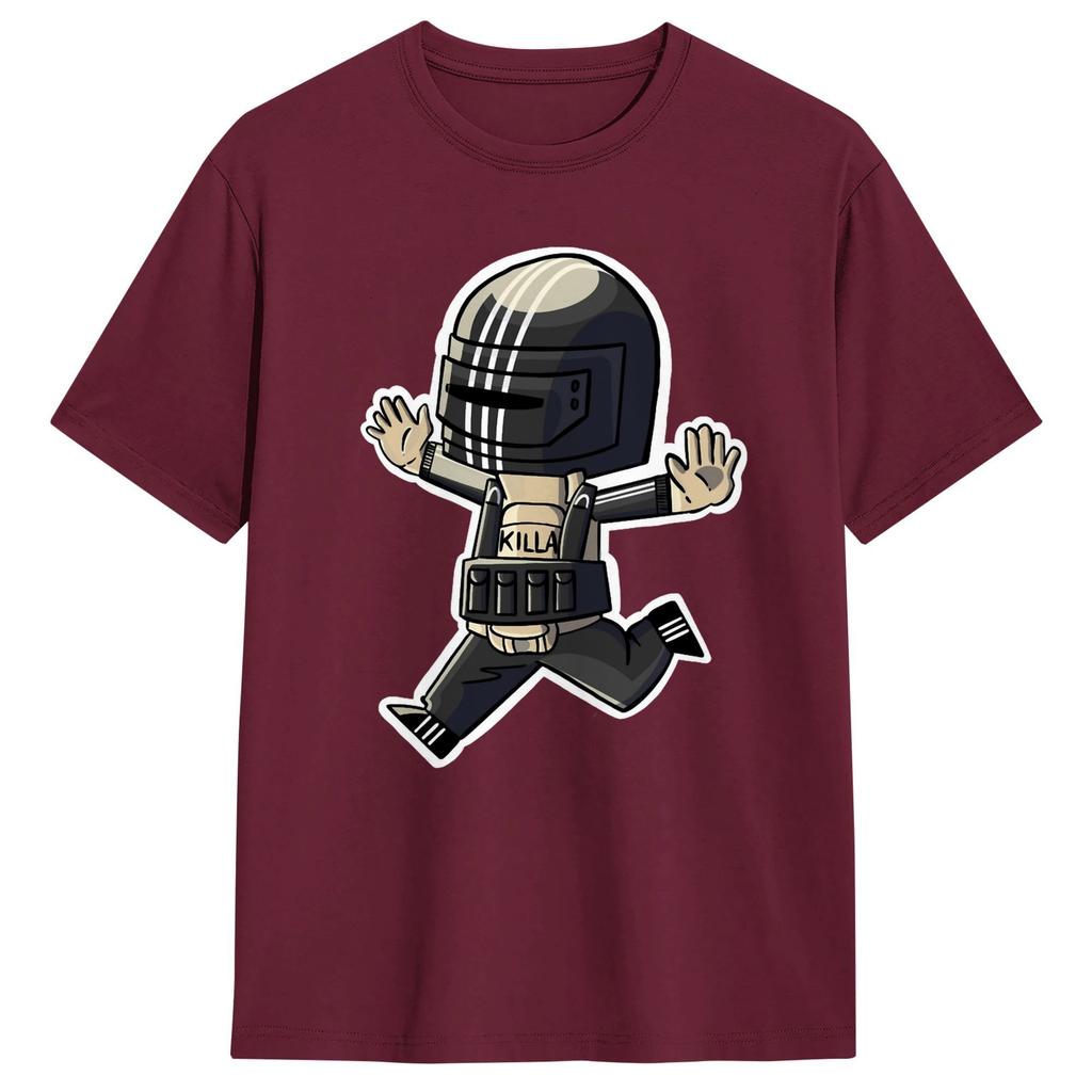 Vintage T Shirt EscapeFromTarkov Killa Running Chibi Cotton TShirts for Mens Summer Y2K Retro Casual Short Sleeve Tops