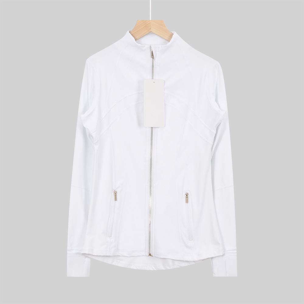 Lulu Original Damen Slim Fit Elastische Formgebende Lange Jacke Mantel mit Stehkragen für Yoga und Laufen