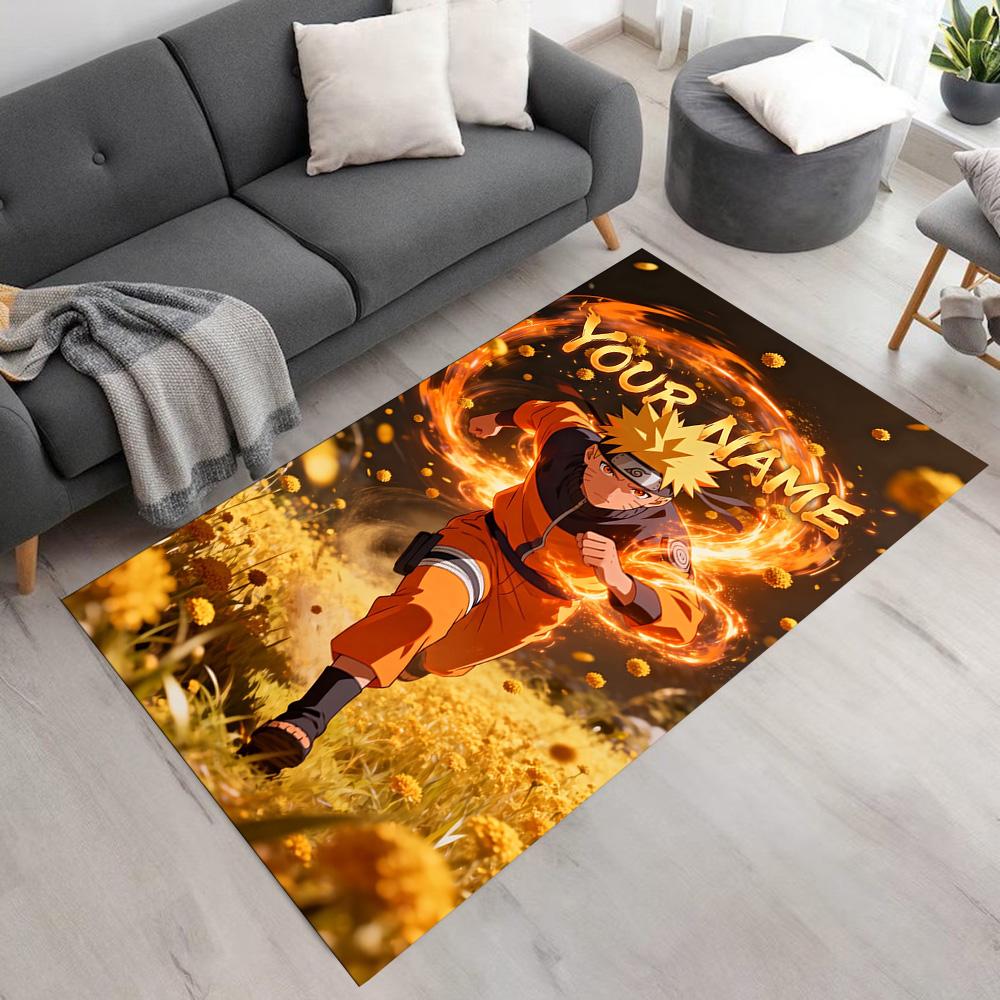 Naruto Character Customize Text Floor Rug Office Rug Suitable for Study Room Decorate Room Kitchen Playrooms Anti-slip Rug Anime Office Decor