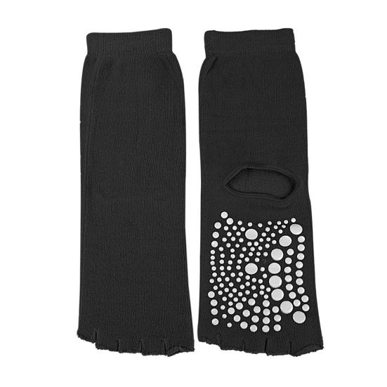 1 Pair Toeless Yoga Socks with Non-slip Gripper Breathable Moisture-Wicking Ballet Dance Fitness Pilates Athletic Gym Sports Open Five Toe Socks