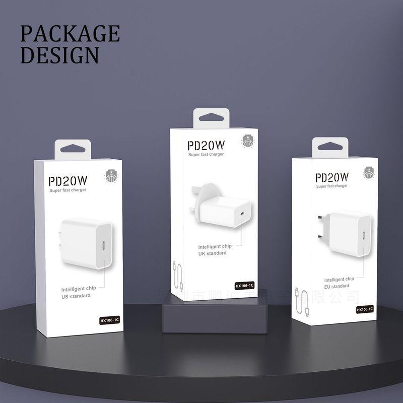 20W USB-C Fast Charger for Mobile Phones - EU/UK Standard, 3A Type-C Adapter