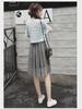 Summer 2023 Plus Size Mesh Suspender Skirt Set for Women - Waist Slimming, Two-Piece Dress
