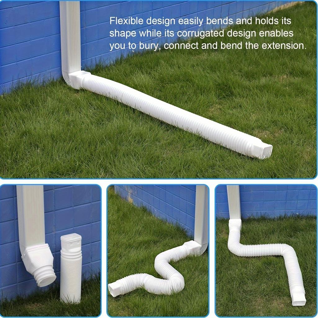 Flexible Downspout Extension for Gutter Drainage - 21 To 68 Inches, Easy Installation, Waterproof Rainwater Drainage System, Rainwater Management