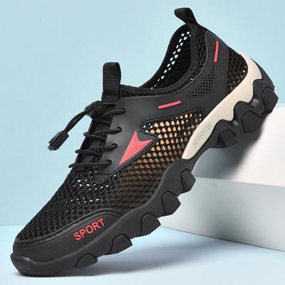 Mesh-Schuhe Herren Sommer neue Mesh hohl atmungsaktiv leicht Strandschuhe Herren große Größe weiche Sohle rutschfest lässige Sandalen
