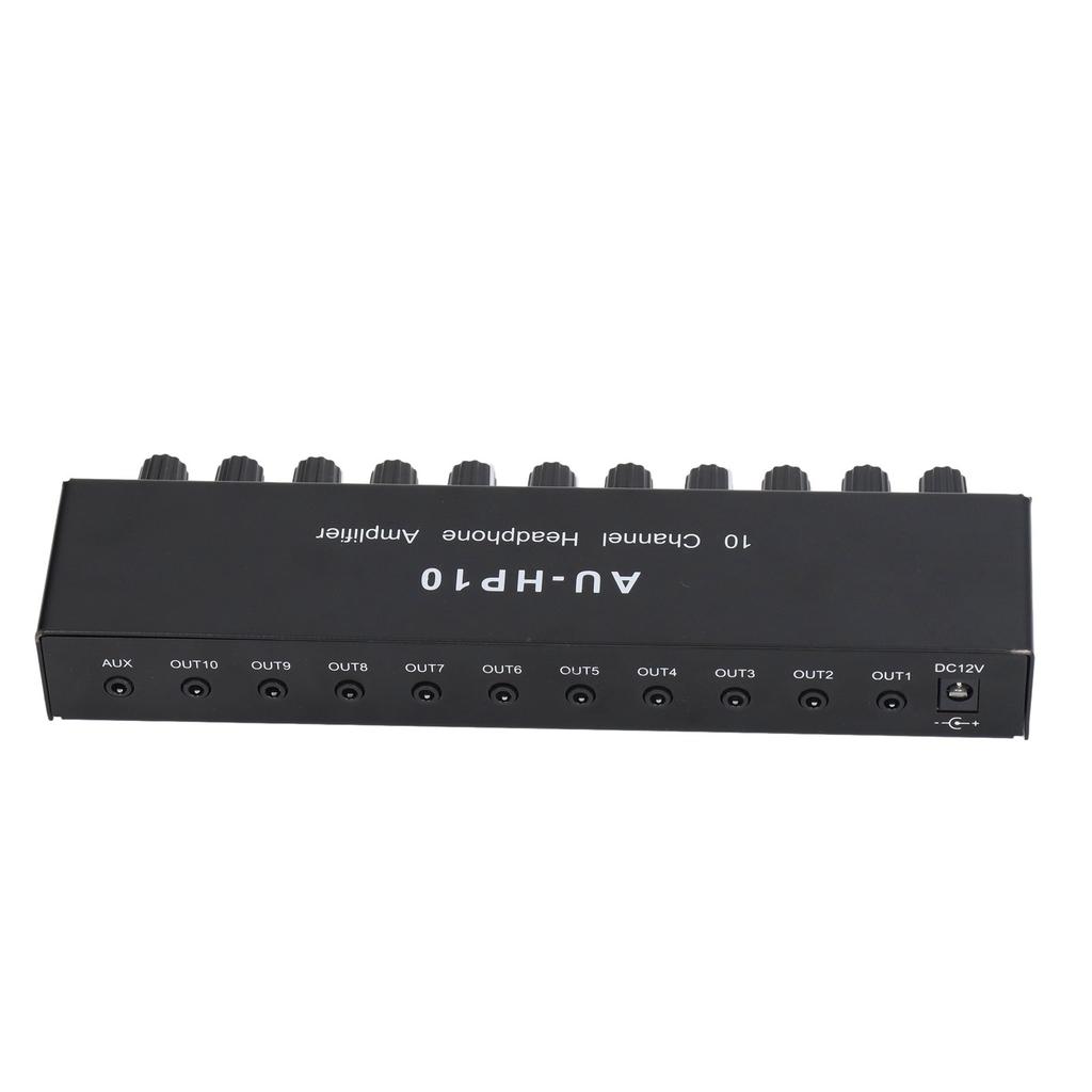 10 Channel Headphone Amplifier 1 Input 10 Output Stereo Audio Splitter Independent Control DC 12V