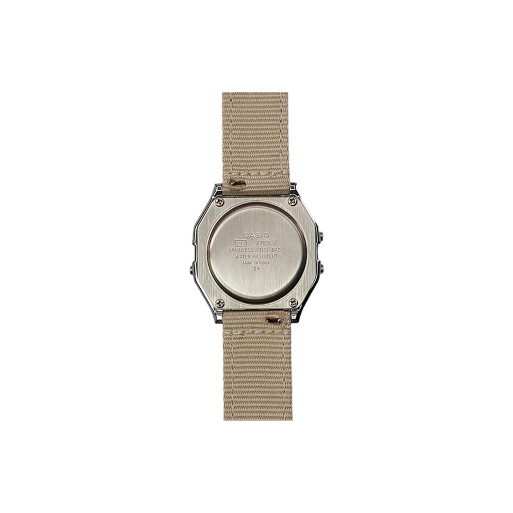 Casio Custom Collection Quartz Movement Nylon Strap Watch Men's Watches Gold Dial A158WEA-9(Watch5--Luma-07)