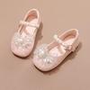 Girls crystal shoes 2025 spring and autumn new children's leather shoes baby single shoes casual shoes princess leather shoes dress shoes