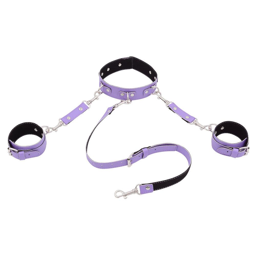 SM Binding Props Hand Neck Bondage Training Adult Sex Toys Sexy Sex Product Leather Handcuffs Collar