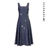 ELLASSAY Simple Print Denim Starry Sky Dress