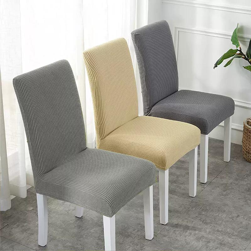 Thick Plain Color Chair Cover Stretchy Chair Cover Washable Removable Dining Universal Fitting