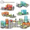 Magnetic Building Blocks & Electric Track Car City Set: Stained Glass Educational Toy for Kids