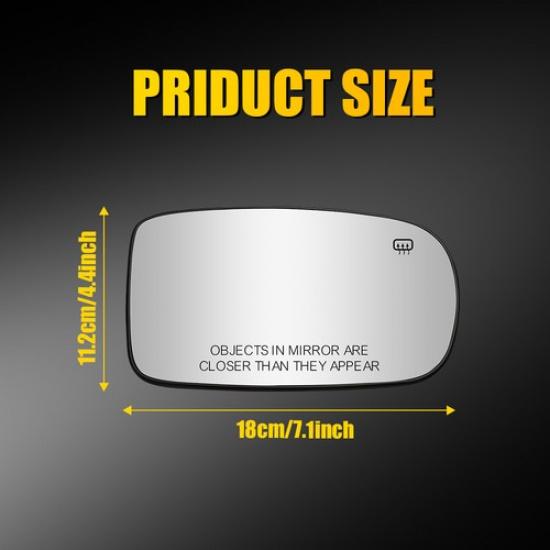 For 300 Chrysler 200 11-14 11-19 Wing Mirror Glass Heated Right Passenger Side