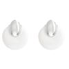Retro White Stud Earrings Hypoallergenic Office Ladies Earrings Lightweight Alloy