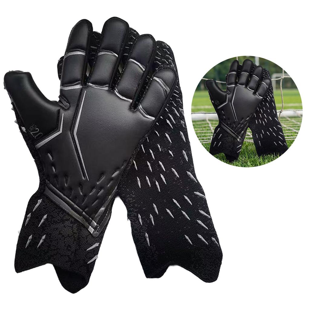 Goalkeeper Gloves Latex Thickened Durable for Soccer Training and Match Adult Kid Adjustable Wristband
