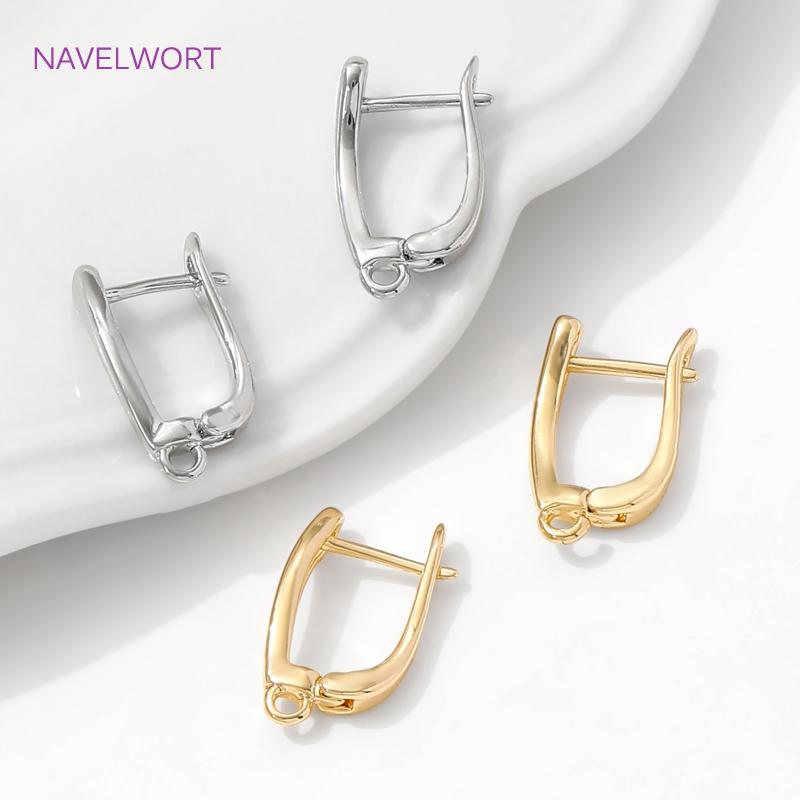 18K Gold Plated Shvenzy Earwires Fasteners,Brass Earring Fixtures,Earring Hooks Clasps Accessories,DIY Earring Making Supplies