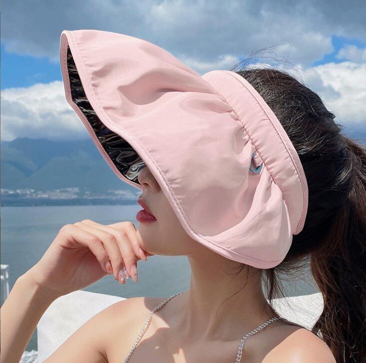Wide Brim Shell Sunscreen Hat for Women UV Protection Beach Hat Summer Hairband Dual Purpose Sun Hat for Gardening Fishing