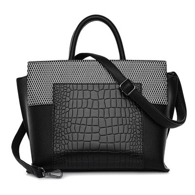 Women's Bag with Large Capacity Tote Bag, Crocodile Pattern Embossed Texture, Wing Bag, Fashionable Bag for Women