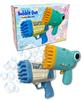 Bubble Gun, Electric Bubble Toy, 2-Pack, Next-Generation Bubble Gun, Super Powerful Range, Large Capacity Nozzle, Bubble Bazooka (Blue Set)