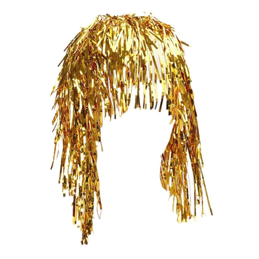 Cosplay Disco Wig Foil Tinsel Shiny Party Hat Adults Metallic Cosplay Supplies Funny Atmosphere Festive Decoration